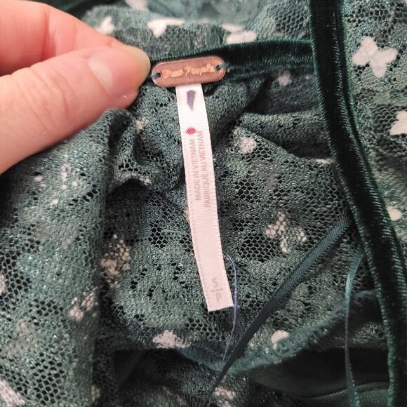 Free People Womens Sheer Delight Mini Dress Size S Forest Fairy Goblincore NWT - Picture 6 of 15